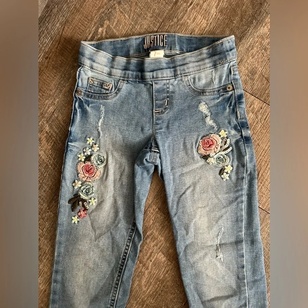 🌸 $10 SALE 🌸 Justice Girls Jeans Size 7 - Picture 2 of 7
